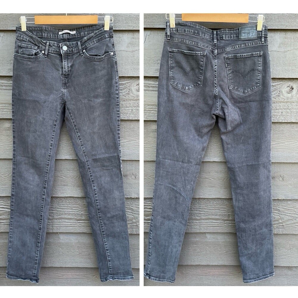 Women’s Levi’s 712 Slim Denim Jeans Sz 29 Ins 31.5” Washed Black Classic
